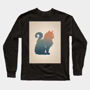 Persian Cat 4 - Japanese Retro Art Long Sleeve T-Shirt